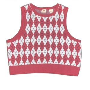 Levi’s Argyle Sweater Vest-Women’s Sz M
